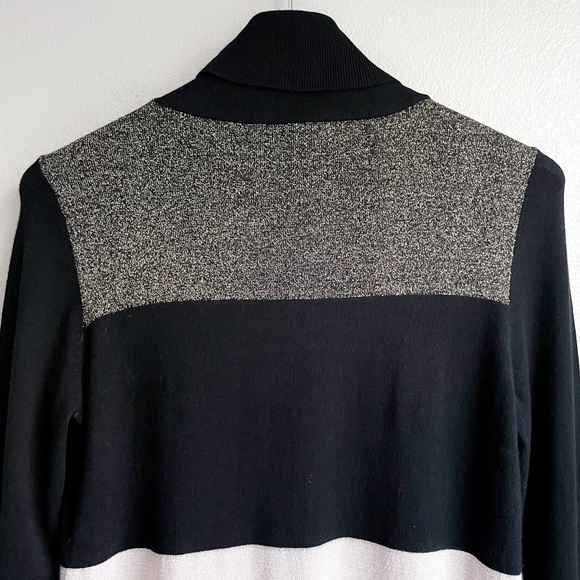 Ann Taylor - Turtleneck Sweater Holiday Sparkle Colorblock - Picture 6 of 7